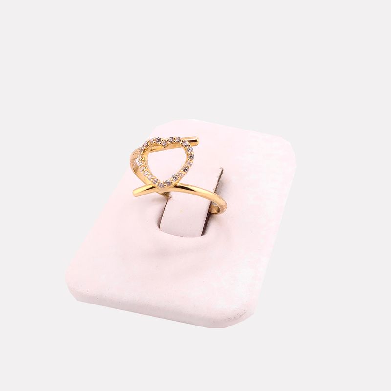 Anillo 2 Lineas Corazon 14k 1.7g #8